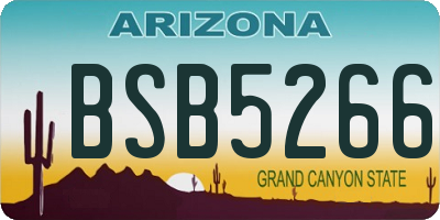 AZ license plate BSB5266