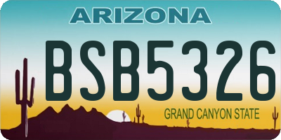 AZ license plate BSB5326