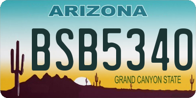 AZ license plate BSB5340