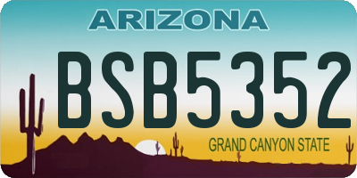 AZ license plate BSB5352