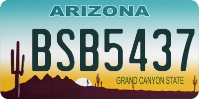 AZ license plate BSB5437