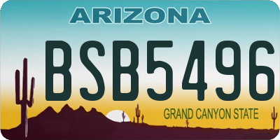 AZ license plate BSB5496
