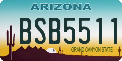 AZ license plate BSB5511