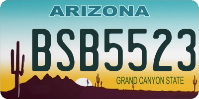 AZ license plate BSB5523