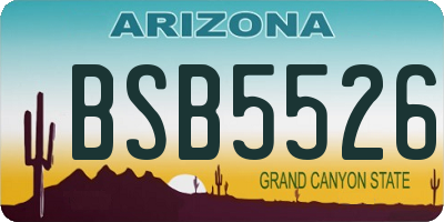 AZ license plate BSB5526