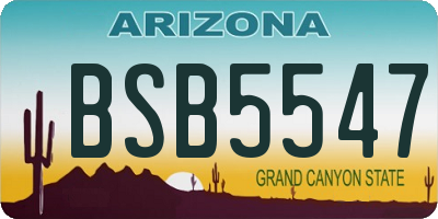 AZ license plate BSB5547