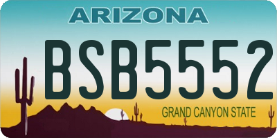 AZ license plate BSB5552