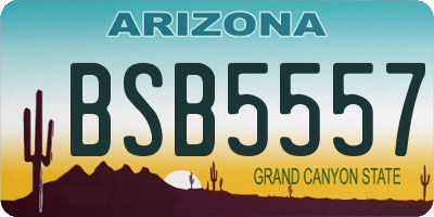 AZ license plate BSB5557