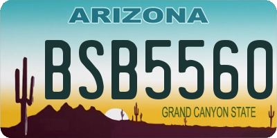 AZ license plate BSB5560