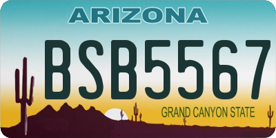 AZ license plate BSB5567
