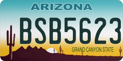 AZ license plate BSB5623