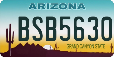 AZ license plate BSB5630