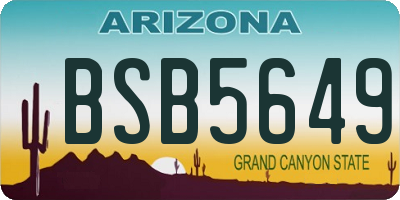AZ license plate BSB5649