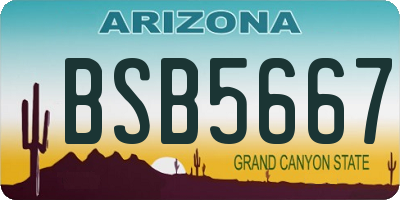 AZ license plate BSB5667