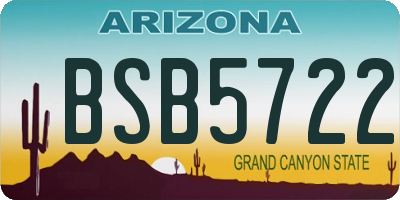 AZ license plate BSB5722