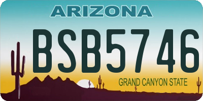AZ license plate BSB5746