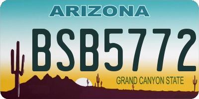 AZ license plate BSB5772