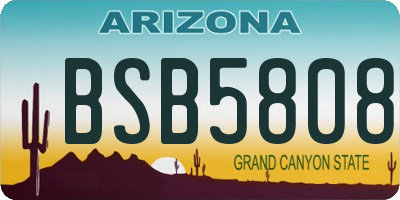 AZ license plate BSB5808