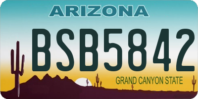 AZ license plate BSB5842