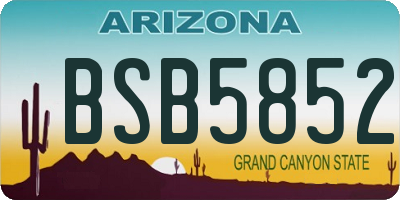 AZ license plate BSB5852