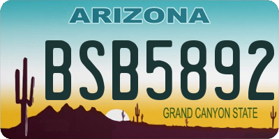 AZ license plate BSB5892