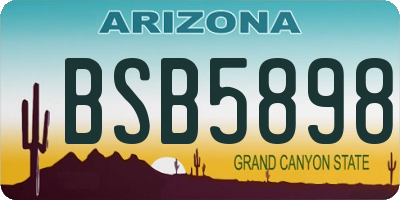 AZ license plate BSB5898