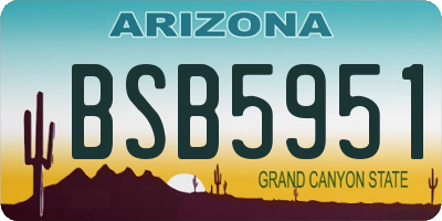 AZ license plate BSB5951