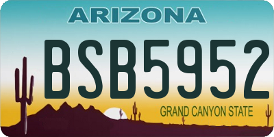AZ license plate BSB5952