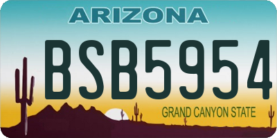 AZ license plate BSB5954