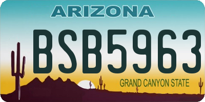 AZ license plate BSB5963