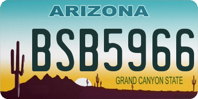 AZ license plate BSB5966