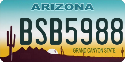 AZ license plate BSB5988