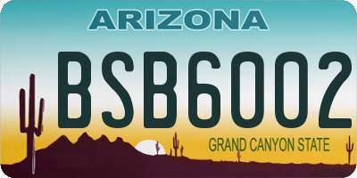 AZ license plate BSB6002
