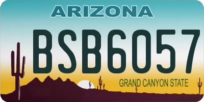 AZ license plate BSB6057