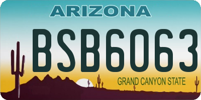 AZ license plate BSB6063