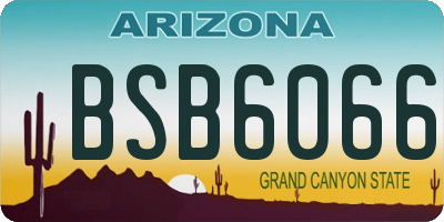 AZ license plate BSB6066
