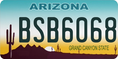 AZ license plate BSB6068