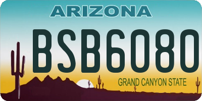 AZ license plate BSB6080