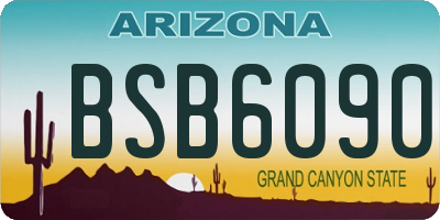 AZ license plate BSB6090