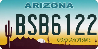 AZ license plate BSB6122