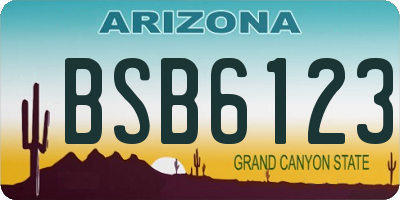 AZ license plate BSB6123