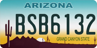 AZ license plate BSB6132