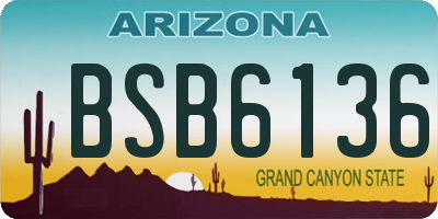 AZ license plate BSB6136