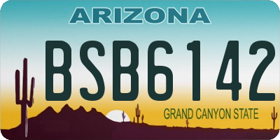 AZ license plate BSB6142