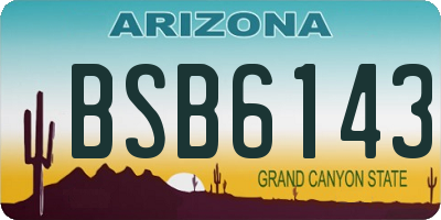 AZ license plate BSB6143