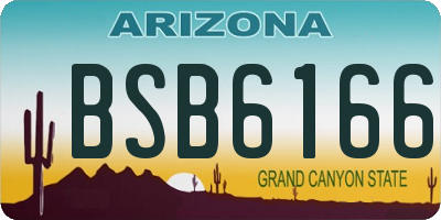 AZ license plate BSB6166