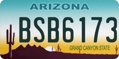 AZ license plate BSB6173
