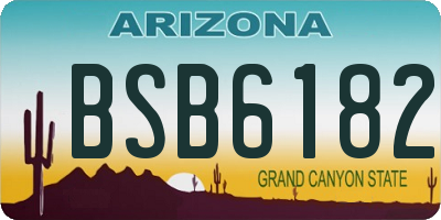 AZ license plate BSB6182