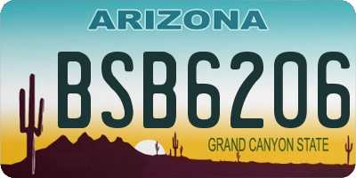 AZ license plate BSB6206
