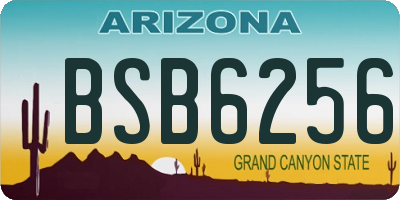 AZ license plate BSB6256